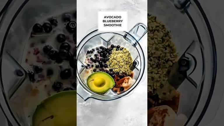 Blueberry + Avocado Fat Burning Smoothie Recipe! #short