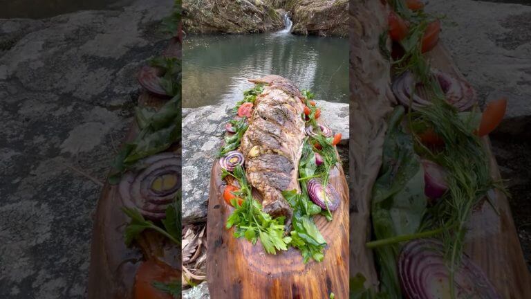 ÇAMURDA SAZAN BALIĞI PİŞİRME ? – Cooking Fish in primitive mud 🐟