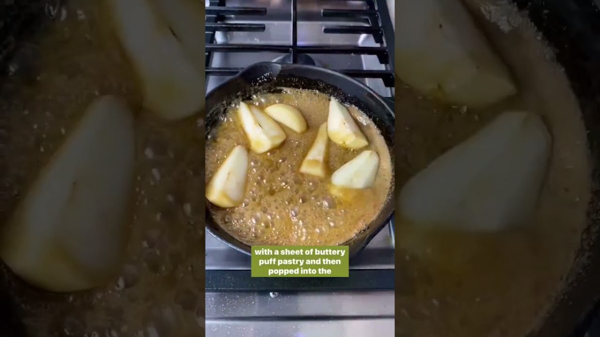 Pear tart tatin recipe. #mediterraneanfood #mediterraneanrecipe #dessertrecipe #recipe #easyrecipe