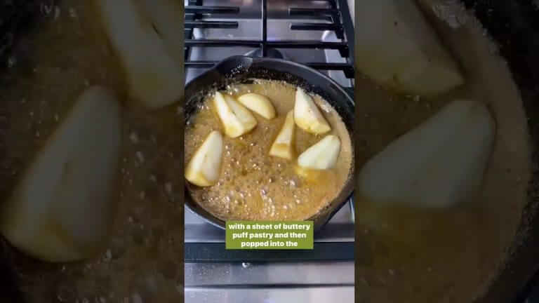 Pear tart tatin recipe. #mediterraneanfood #mediterraneanrecipe #dessertrecipe  #recipe  #easyrecipe