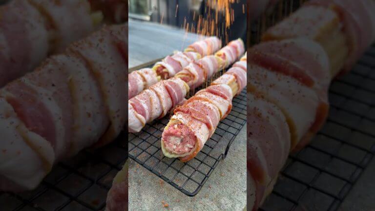 Smoked Bacon Wrapped Stuffed Shells by @CookingWithCarrrl for @RedGoldTomatoes #ad #RedGoldTomatoes