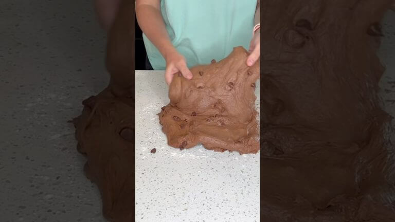 Double chocolate chip sourdough bread shaping