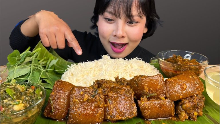 MY FAVOURITE PORK WITH POTATO LEAVES ERONBA 🔥🔥🔥🌶️🌶️🌶️ WOW 🤩|| HOME COOK FOOD