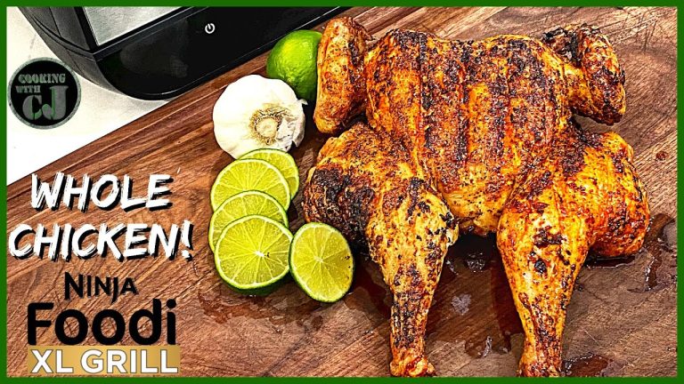 WHOLE GRILLED CHICKEN ON THE NINJA FOODI XL GRILL! | Ninja Foodi Smart XL Grill Recipes!