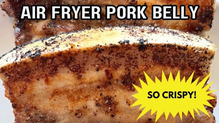 Air Fryer Pork Belly Recipe🍖 Insanely Crispy Skin + Tender Meat in 25 Minutes (Easy Step-by-Step)🤫🥓