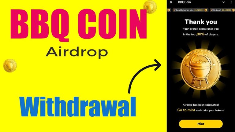 BBQ Coin Airdrop Withdrawal Process | BBQ Coin Listing Date | Telegram Free Mining