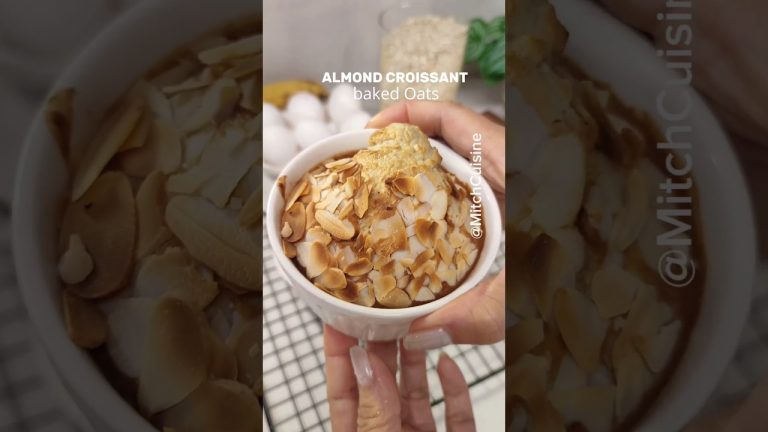 baked oats Almond Croissant 🥐 #easyrecipes #bananabread #healthydessert