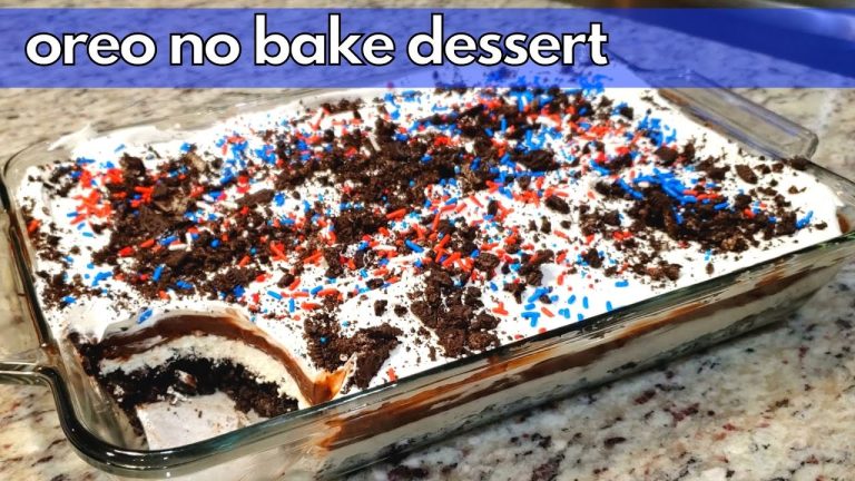 Oreo No Bake Dessert! Quick and Easy! 4th of July Snack Food!