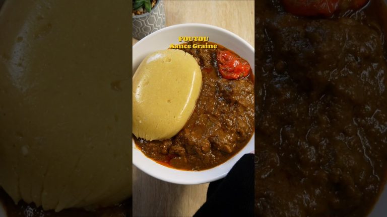 Recette de Foutou Sauce graine #recette #ideerepas #foutou #saucegraine #ammey #shortvideo