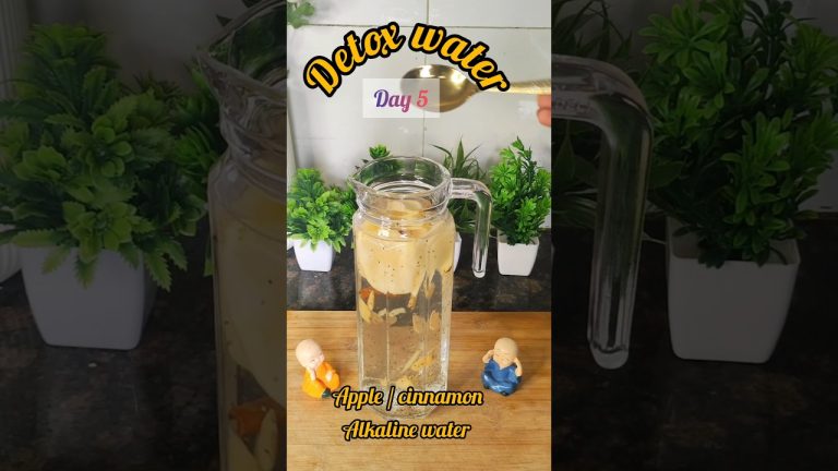 Refreshing Apple Cinnamon Ginger Chia Seeds Detox Water | Day 5 | Alkaline Water Recipe #shorts