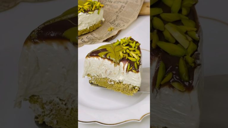 No Bake Pistachio kunafa Chocolate Cake|Must Try