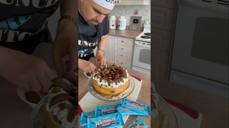 MrBeast Chocolate Peanut Butter Cup Cheesecake #shorts