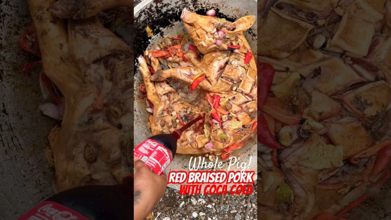 Pig cooked to Asia’s famous red braised pork recipe or hong shao rou with coca cola. 🐷😋 #asianfood