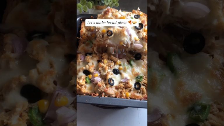 Bread pizza recipe 🍕 #shorts #recipe #fyp #pizza