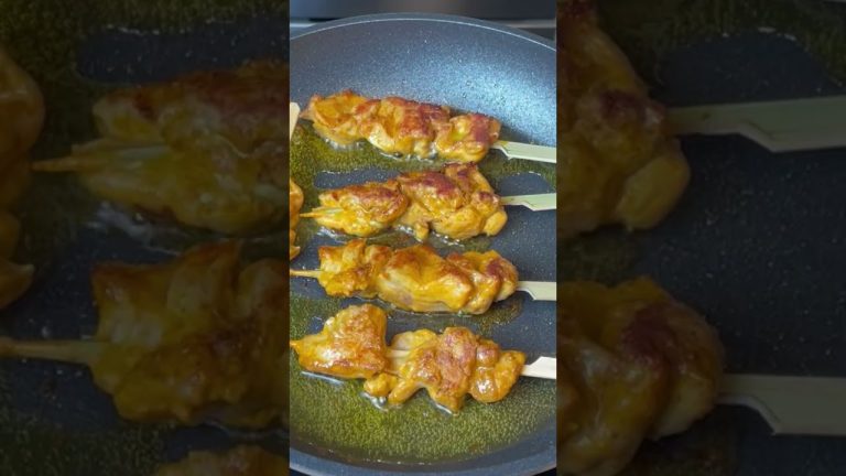 Delicious chicken satay with peanut sauce is SO good! #shorts #chicken #dinner #recipes