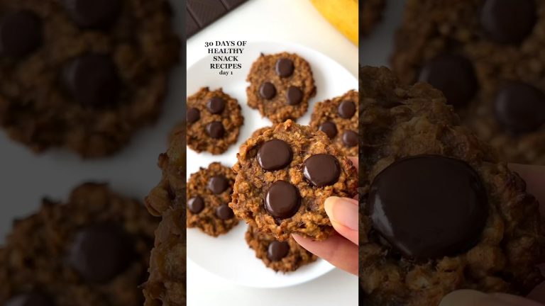 4-ingredient Healthy Cookies😍 #healthyrecipes #healthydessert #snacksrecipe