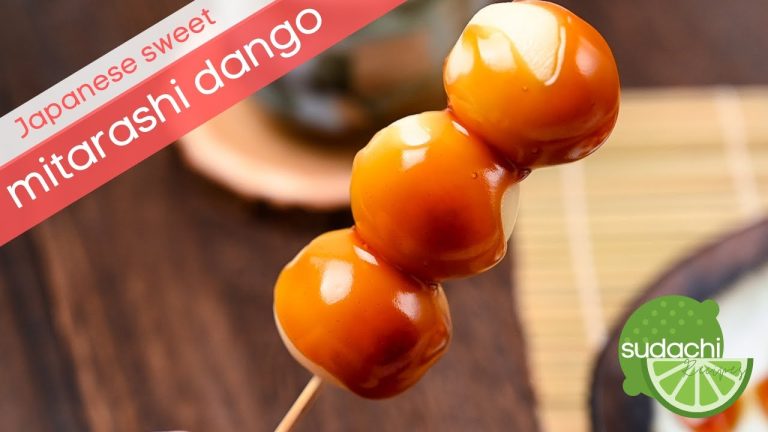 “Mitarashi Dango” Sweet Rice Dumpling Recipe #shorts