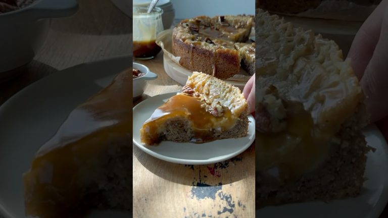 Gooey Vegan Pecan Butter Cake!! No eggs, no dairy!