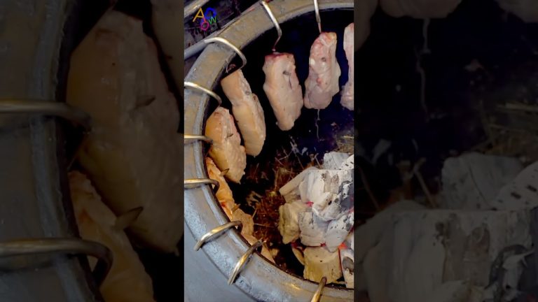 Process of Grilling Meat in Korean Traditional Pot