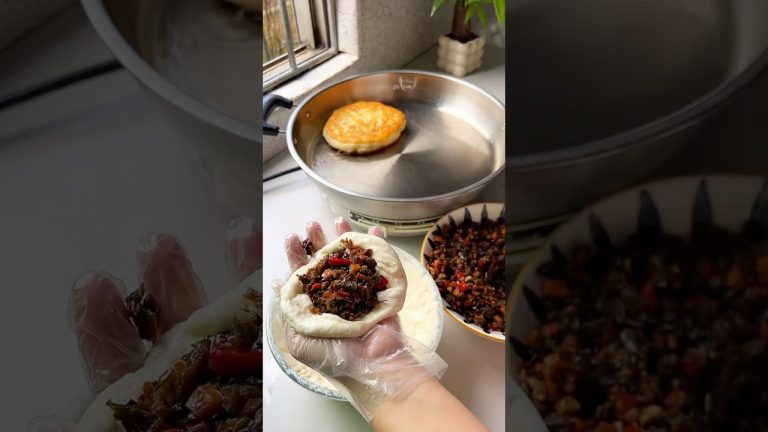 Dough mix minced meat pasta pie #youtubeshorts