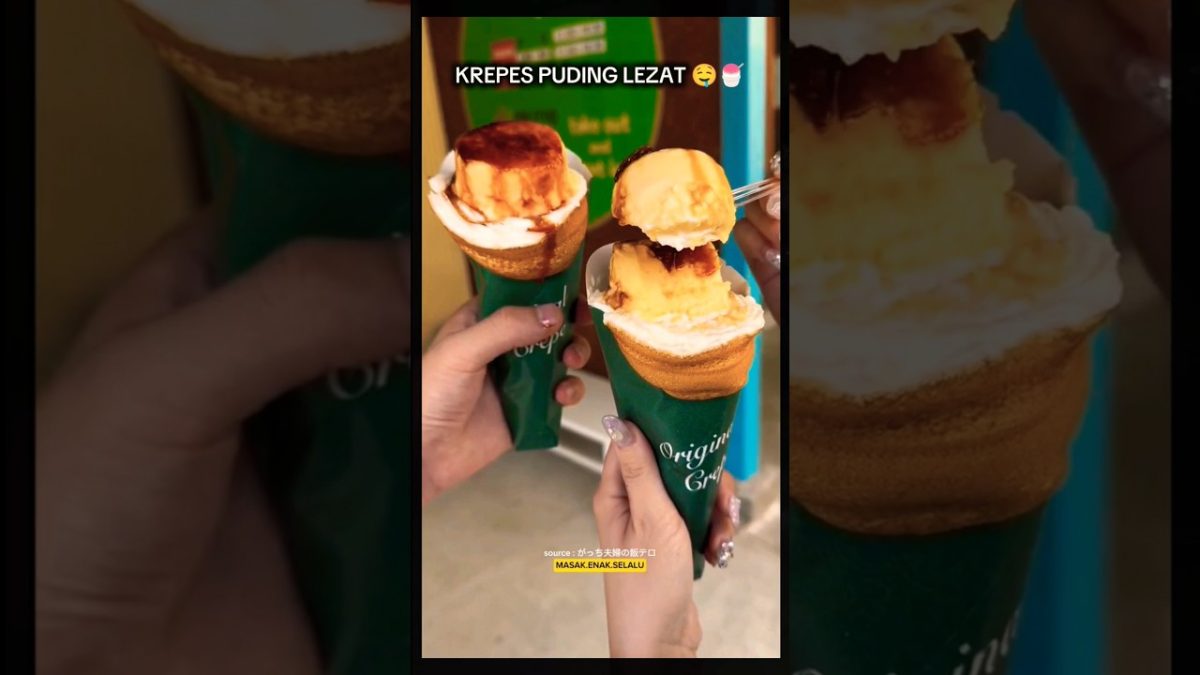 Krepes Puding Lezat bikin Ngiler 🤤🍧 #makananjapan #streetfood #kulinerlovers