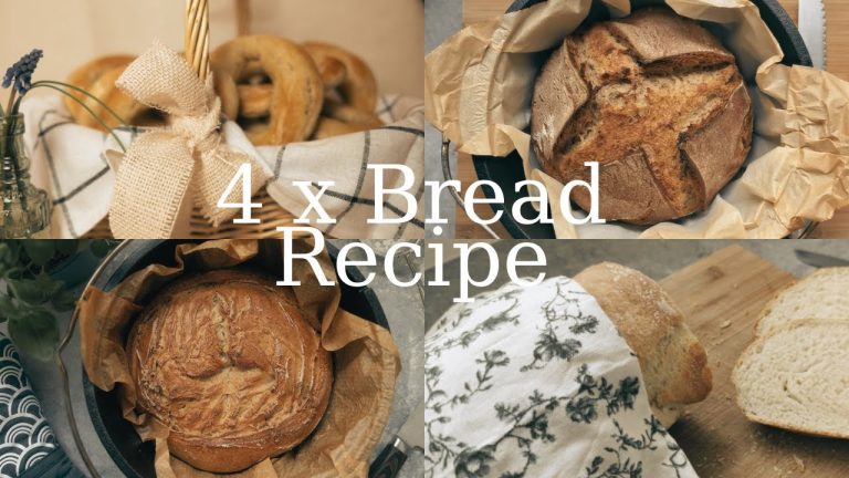 4x Bread Recipes | Overnight Sourdough, Buttery Toast Bread, Lavender Sourdough Bread, German Bagles