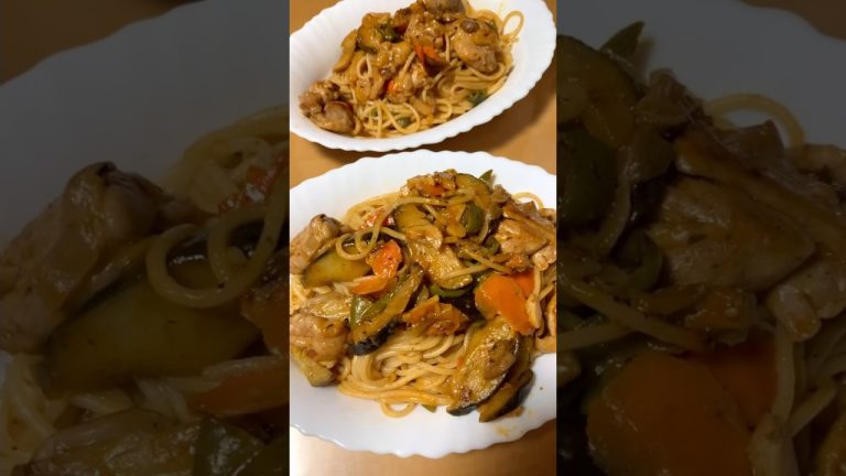 Spaghetti | Chicken and Vegetables | 鶏肉野菜スパゲティ #shorts