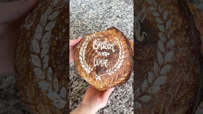Stencil Art on #sourdoughbread #asmrfood #bread #sourdoughforbeginners #sourdoughlove #baking