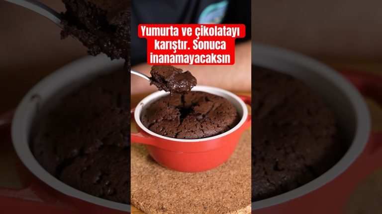 2 malzemeli lava kek | Çikolata ve yumurta ile akışkan kek