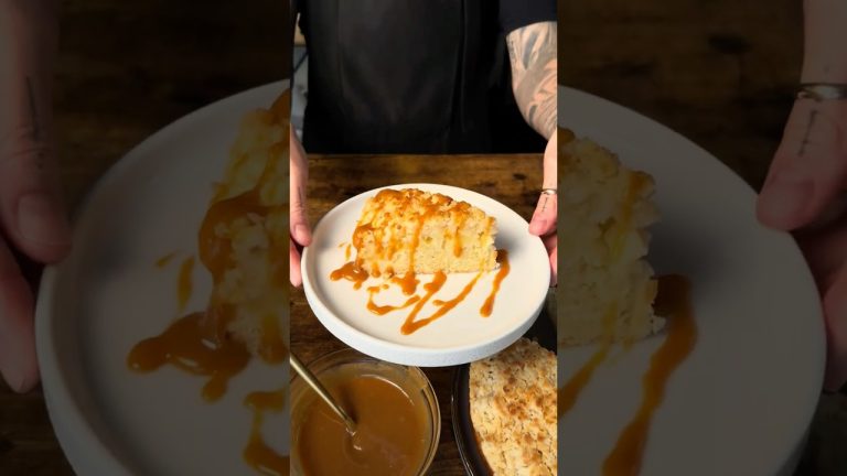 Apple Streusel Cake with Dulce de Leche Drizzle