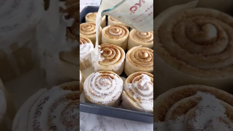 TikTok Cinnamon Rolls (Homemade with Heavy Cream) – Recipe link in comments!