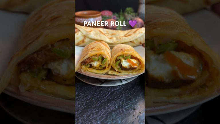Paneer Roll Recipe 💜 #paneer #paneerroll #paneerrollrecipe #paneerrecipe #snacks #snack  #streetfood