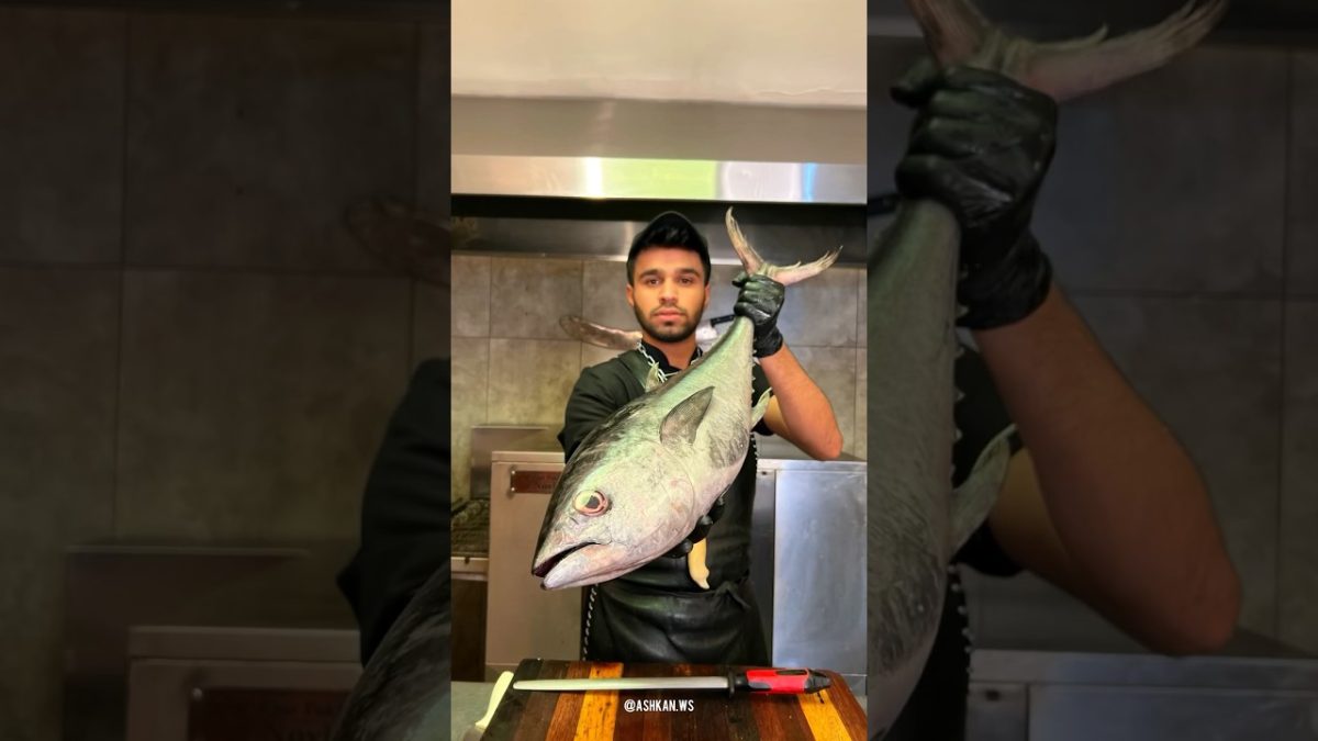 Fried tuna with wooden handle #fish #fishing #tuna #cooking #recipes #fishcooking
