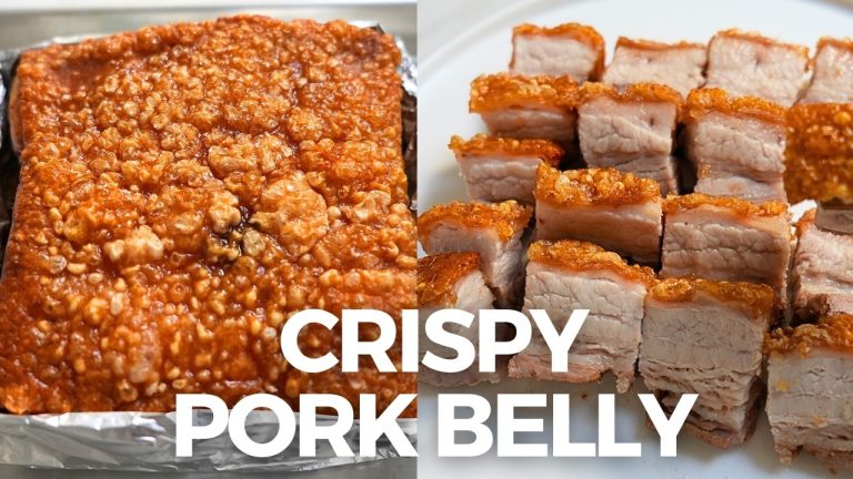 Crispy Pork Belly Recipe (Cantonese Style) 烧肉 Siu Yuk 🥓 Extra CRISPY Skin with Juicy Meat!