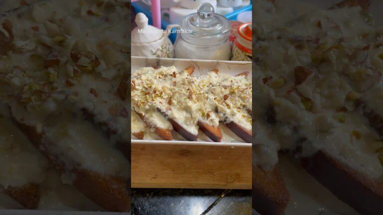 Shahi Tukda Recipe 😍 dessert #shorts #youtubeshorts #shahitukda #dessert