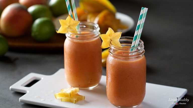 Starfruit Mango Smoothie Recipe (Dairy-free, Sugar-free, Paleo & Vegan)