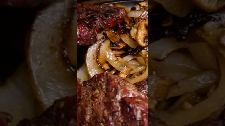 Todd is serving up a steakhouse feast with filet mignon, sautéed onions, and mushrooms!