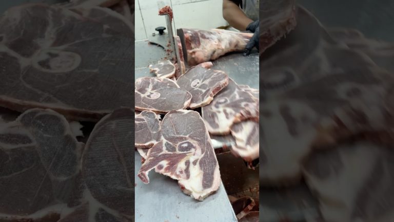 Australian whole mutton leg frozen and bbq slice cutting skill#shorts