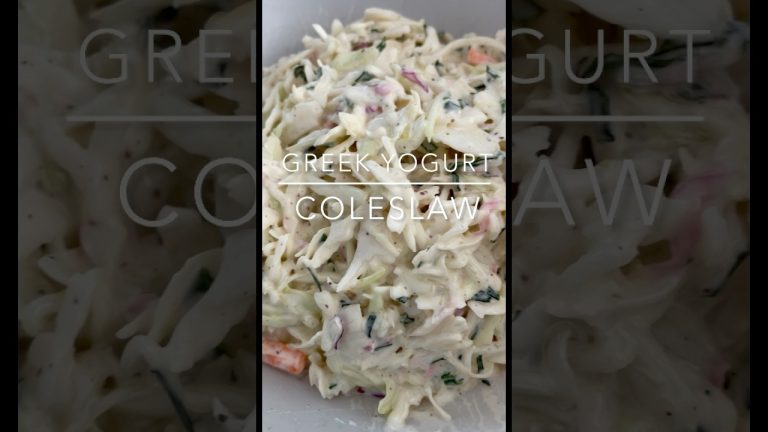 Greek Yogurt Coleslaw #coleslawrecipe #coleslaw #greekyogurt #recipe #bbq