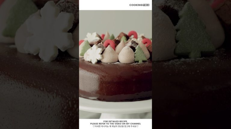 진한 초콜릿에 크리스마스 한 스푼~ [브라우니 초콜릿 치즈케이크 Christmas Brownie Chocolate Cheesecake] #Shorts #Baking