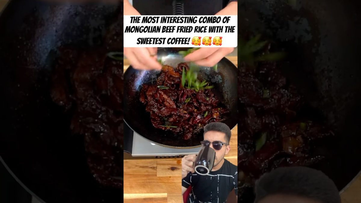 The Most interesting Combo of Mongolian Beef Fried Rice with the Sweetest Coffee! 🥰🥰🥰