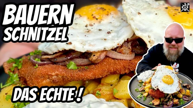 Richtiges Bauern Schnitzel nur Echt mit  Spiegelei – 030 BBQ