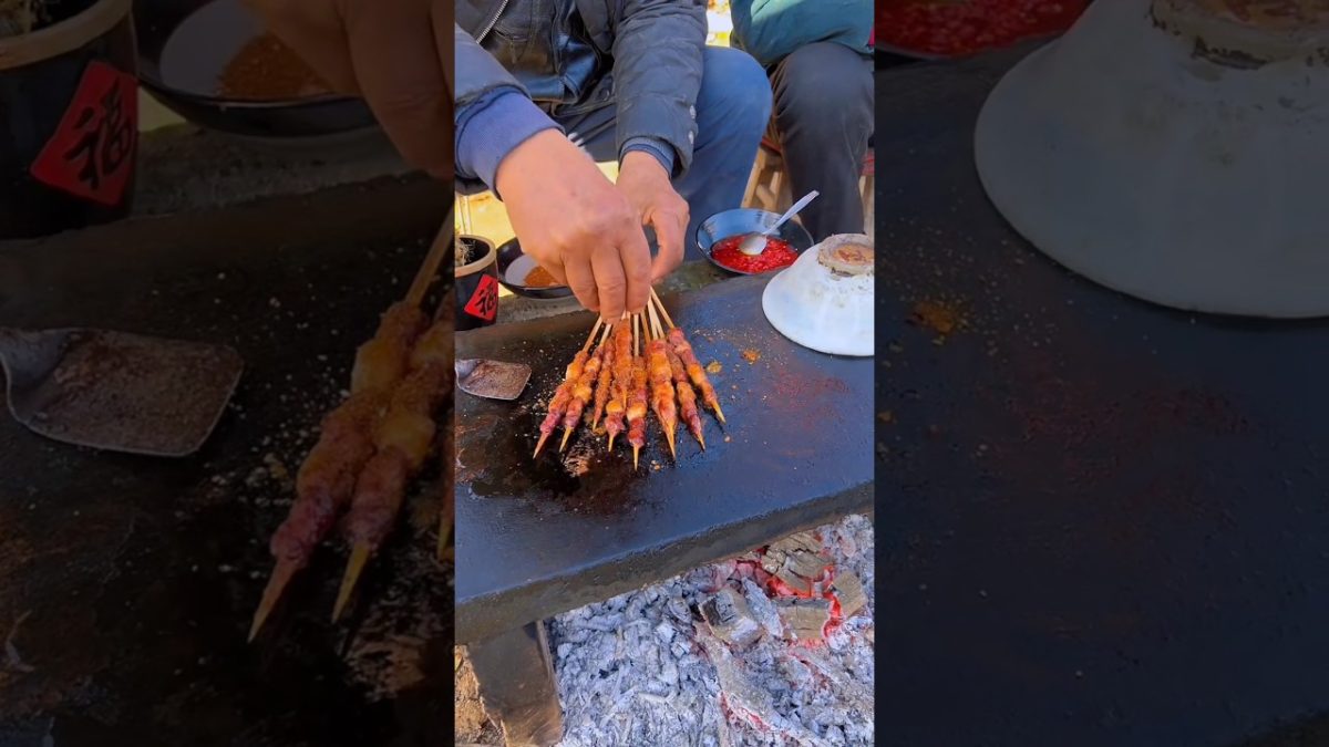 Chinese burger Slate BBQ Lamb Kebabs