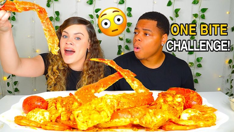 ONE BITE SEAFOOD BOIL CHALLENGE + KING CRAB, SHRIMP, LOBSTER TAIL MUKBANG