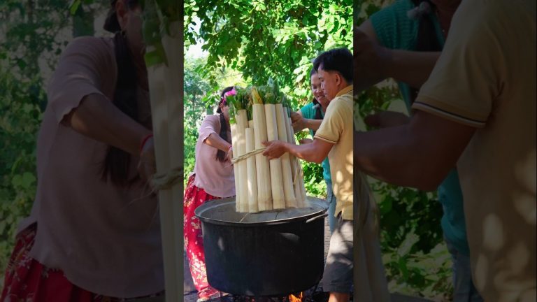 Revolutionary Recipe Creative Foods Creation! Rice Sticky Pork Belly in Bamboo Part 1