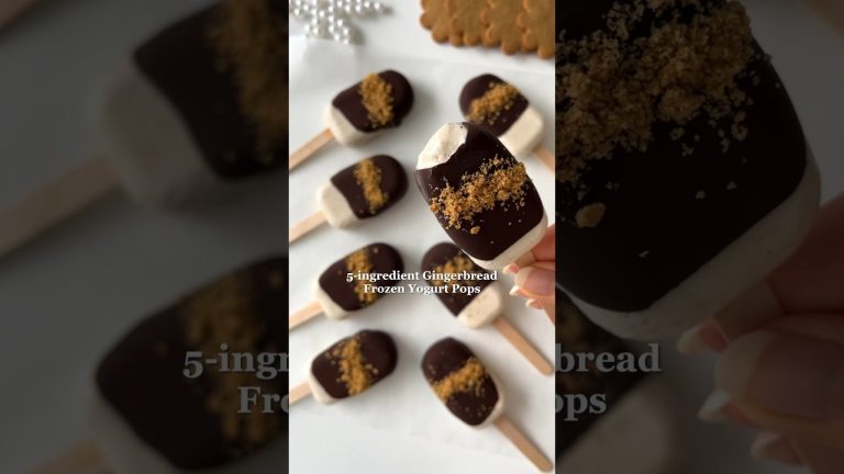 5-ingredient Gingerbread Frozen Yogurt Pops🎅🏻😍 #easydessert #easyrecipes #christmasrecipe
