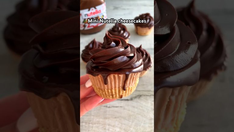 Best mini Nutella cheesecakes ever #easyrecipe #short