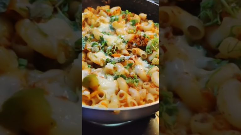 Kheema Macaroni with cheesy flavour #food #cooking #recipe #shorts