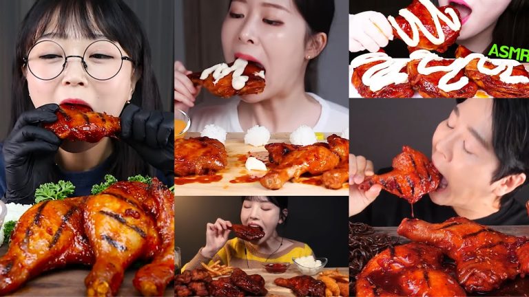 ASMR BBQ CHICKEN MUKBANG COMPILATION |BEST KOREAN MUKBANG