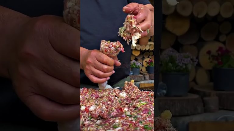 🌭 The Best Sausage Recipe in My Village – ASMR Nature Cooking